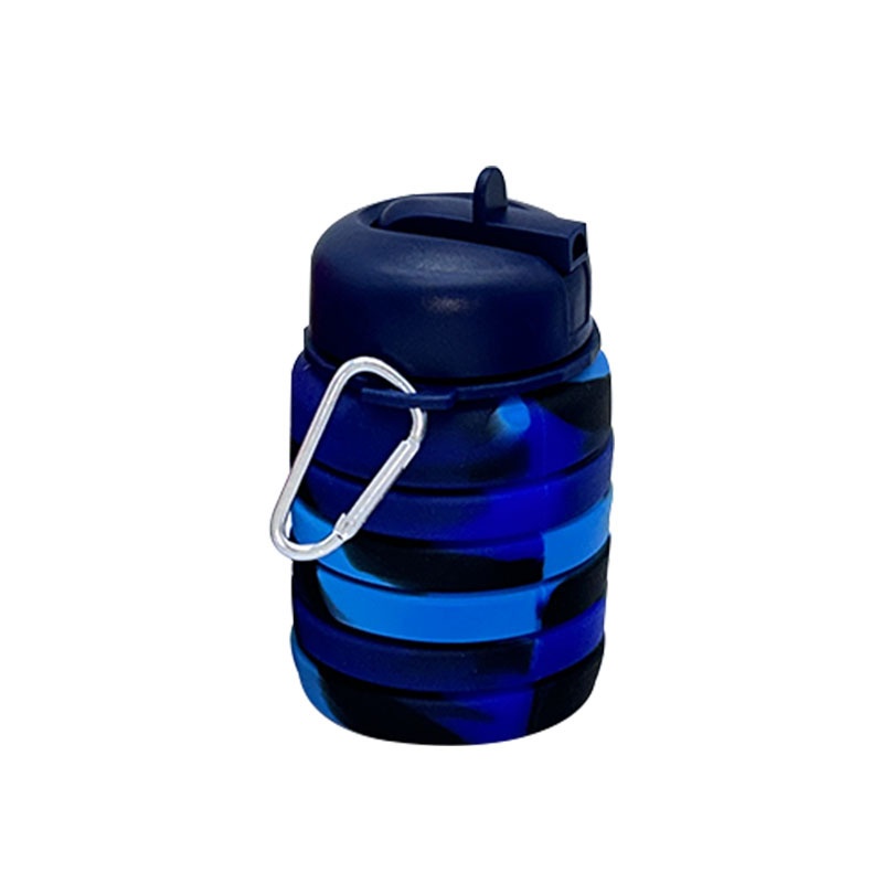 Food-grade Silicone Folding Water Cup,Outdoor Portable Extendable Drinking Cup,Creative Camouflage Sports Water Bottle