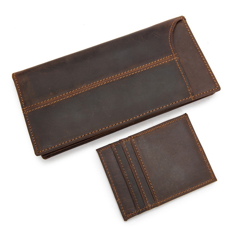 Special Price831-3 Crazy Horse Leather Wallet Long Wallet Men's Genuine Leather Wallet Foreign Trade Wallet One Piece Drop Shipping