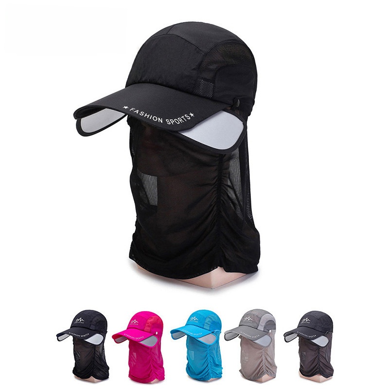 Spring And Summer Detachable Neck Pull-out Sunscreen Baseball Cap Women's Retractable Hat Brim Casual Cap Men's