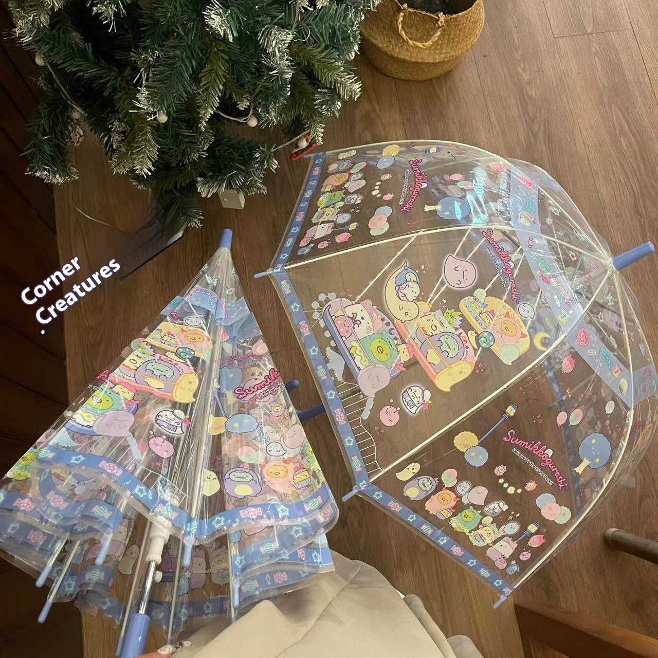 Japanese Corner Creature Children's Umbrella Transparent Long Handle Girl Elementary School Kindergarten Baby School Safety Umbrella