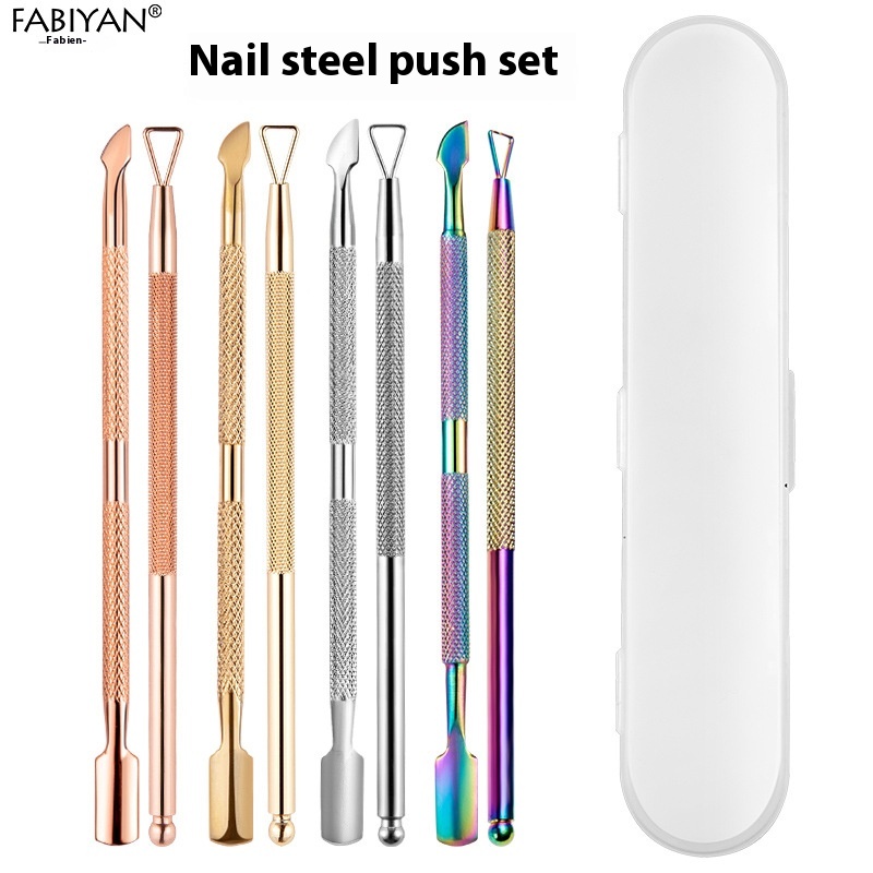 Steel Push Stainless Steel Double Head Dead Skin Remover Nail Planer Fantasy Nail Tool Set Triangle Planer Nail Polish Remover Tool