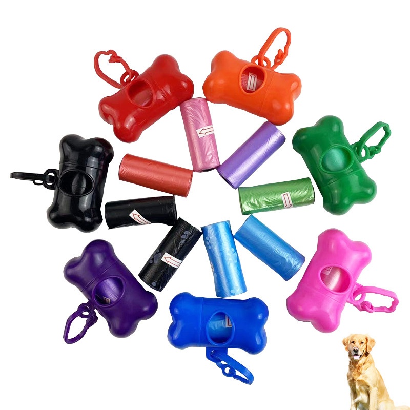 Printed Pet Waste Bags Dog Poop Bag Dispenser Pet Cleaning Products Bone Pet Poop Picker