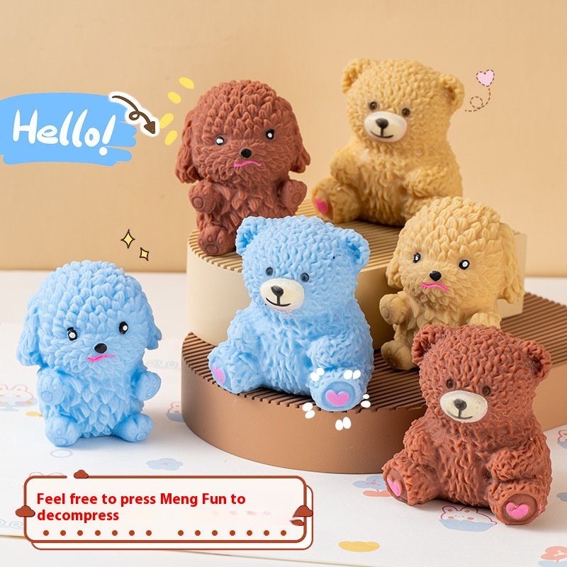 Creative Flour Bear Squeeze Music To Relieve Stress Puppy Slow Rebound Decompression Artifact Children Vent Ball Small Gifts