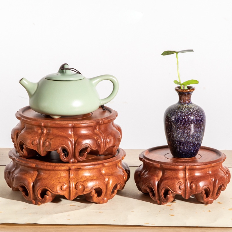 Vase Ruyi Round Base Home Creative Ornaments Wooden Products