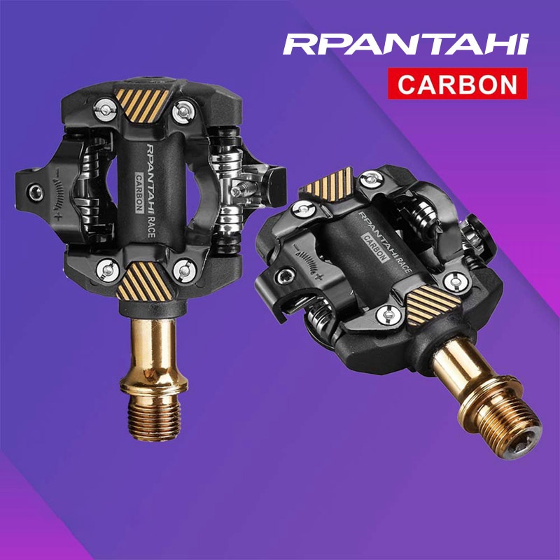 RKMountain Bike Lock Pedal Ultra-light Self-locking DUBearing Pedal Mountain Bike Lock Pedal M8100 Carbon Fiber