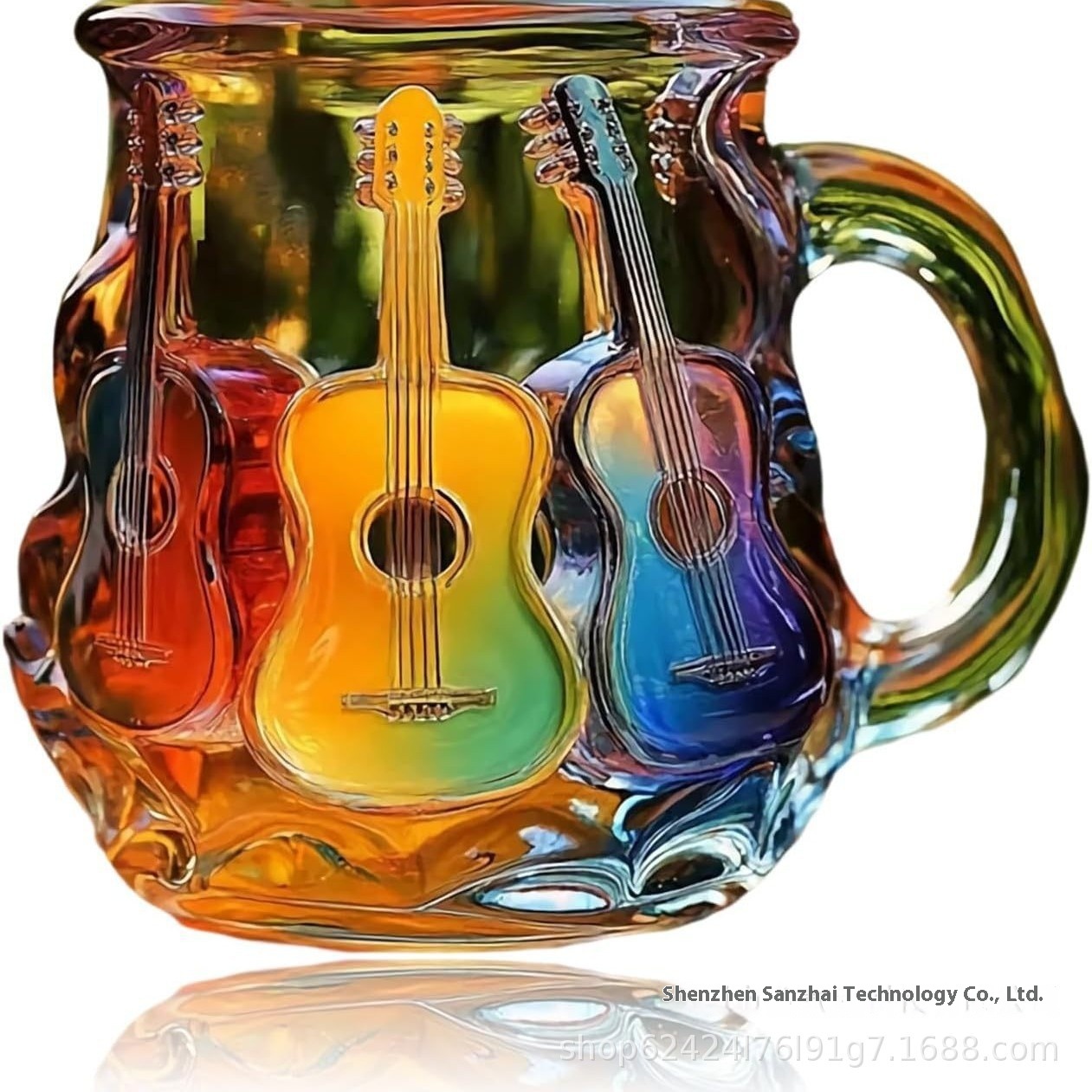Cross Border Guitar Art Mug Glass Guitar Music Art Mug Coffee Mug