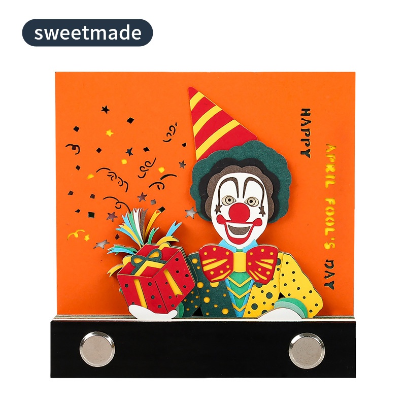 April Fool's Day Clown2 DVertical Stereo Paper Sculpture Notepad Custom Ornaments Creative Gift Holiday Gift Notepad