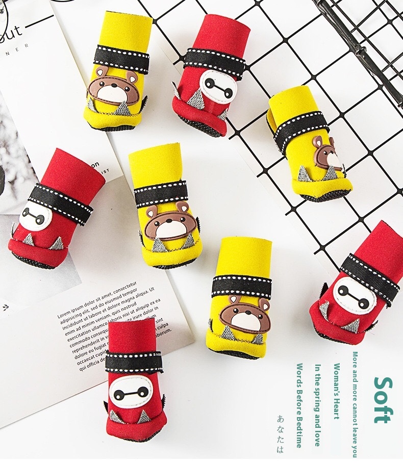 Pet Dog Cute Foot Muffs Teddy Bichon Small Dog Set Of Four Shoes Soft Sole Spring And Summer Shoes