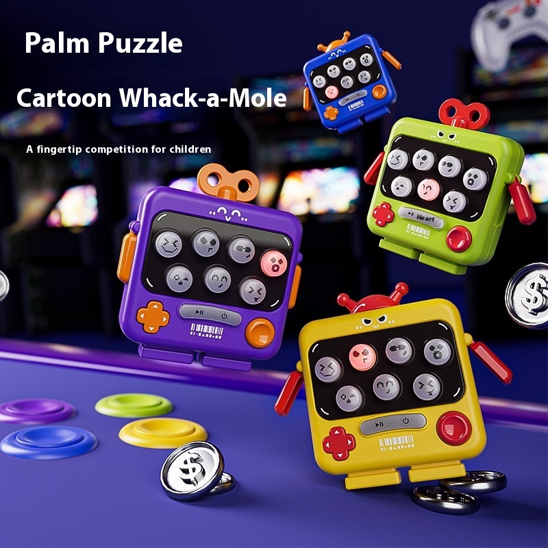 Pushpress Le Children's Robot Puzzle Break-through Game Machine Boy Hit Gopher Quick Push Puzzle Toy Girl