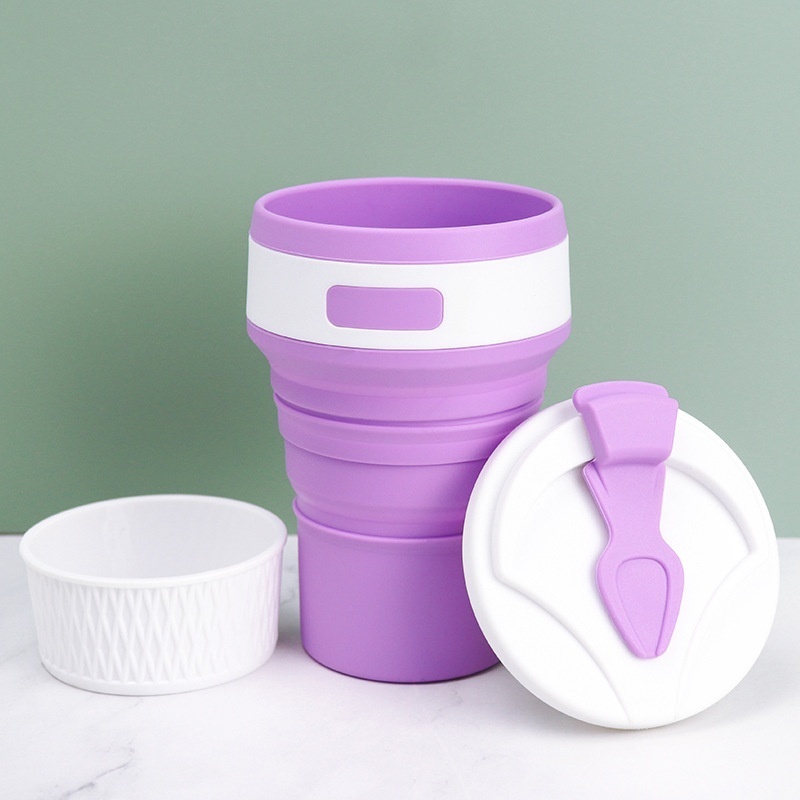 Outdoor Convenient Silicone Folding Water Cup Folding Water Cup Compression Creative Water Cup350ml Silicone Folding Water Cup