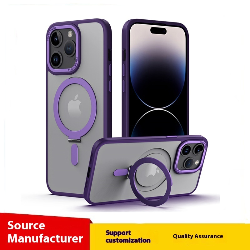 Suitable For Apple15 Magnetic Mobile Phone Case16promax Transparent Fulcrum Shell Invisible Bracket Iphone14 Protective Cover