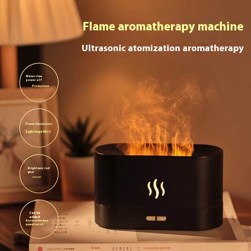 Simulation Large Fog Flame Humidifier Aromatherapy Machine USBFlame Atmosphere Lamp Home Office Humidification Aromatherapy