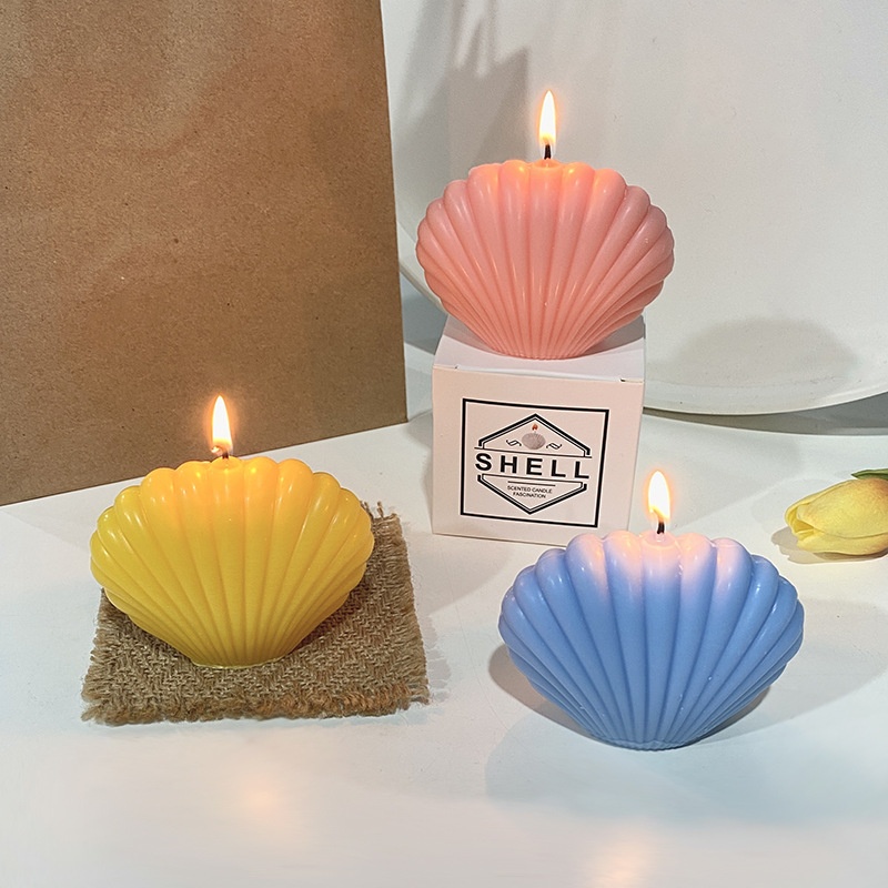 Korean Niche Creative Shell Candle Small Fresh Handmade Souvenir Smokeless Aromatherapy Candle Photo Props - 4