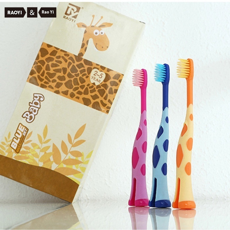 Style Children's Giraffe Cartoon Soft Bristle Toothbrush Baby Toothbrush Deer Children's Toothbrush