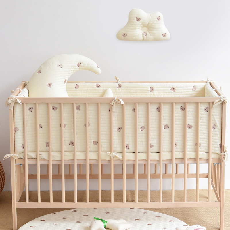 Korean Baby Crib Bed Surround Soft Pack Anti-collision Guardrail Pure Cotton Children's Baby Splicing Bed Surround