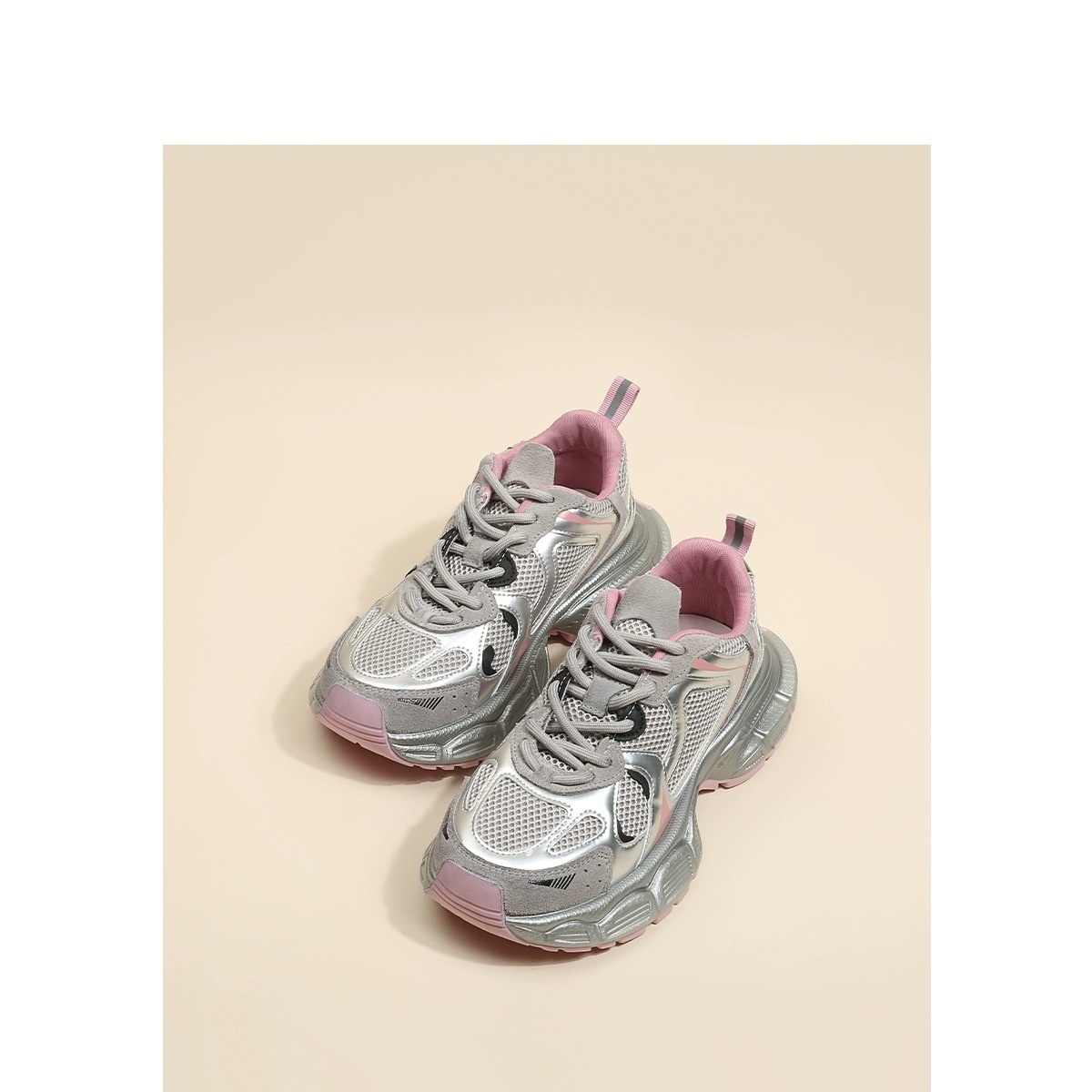 [Galoir]Thick-soled Paris Sports Casual Shoes For Women Pink Dad Shoes For Women Spring