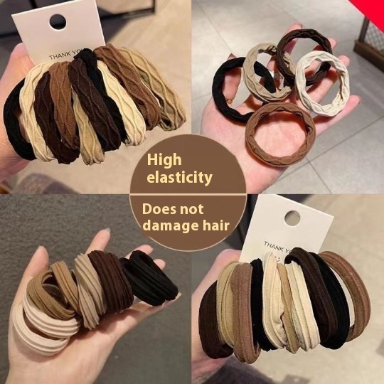 High Elasticity And Durable Rubber Band Internet Celebrity High Ponytail Thick Hair Rope Korean Headband Women's Rubber Band Hair Seamless Hair Tie