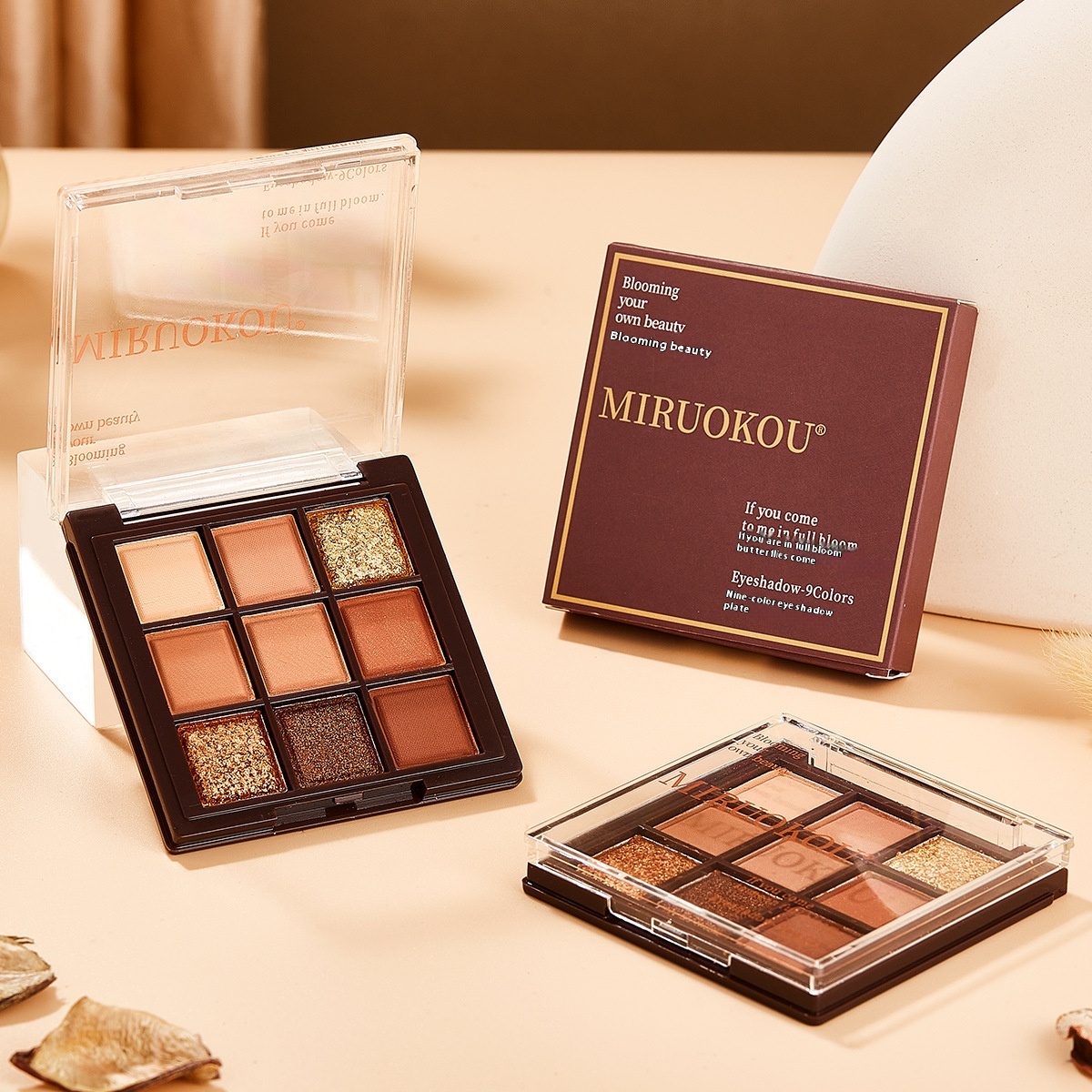 Mirokom Nine-color Chocolate Eyeshadow Plate Matte Pearlescent Sequ Lying Silkworm Brightening Earth Color Eyeshadow Makeup Student