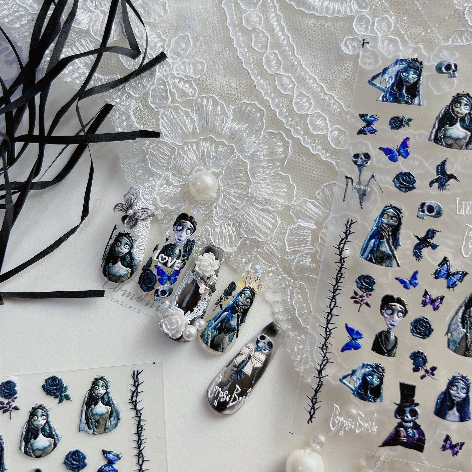 Tomoni Thin And Tough258magico Japanese Nail Stickers5d Nail Stickers Pro Zombie Bride Stickers