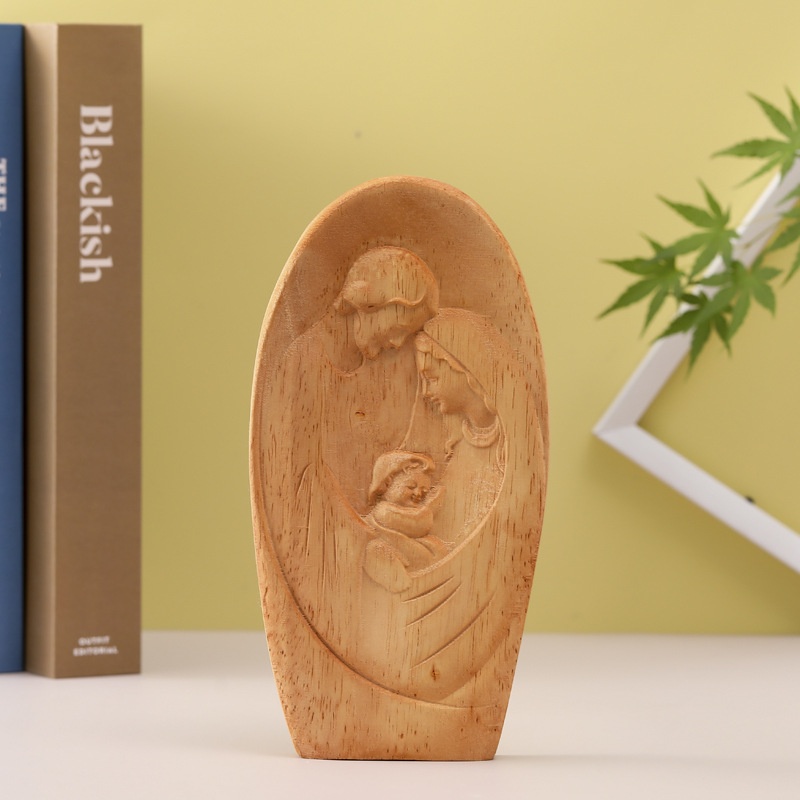 Mother's Day Gift Jesus Catholic Family Of Three Wooden Crafts Ornaments