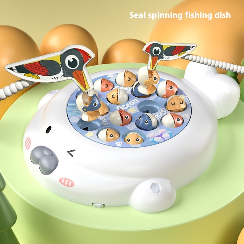 Baby Multifunctional Electric Rotating Fishing Plate Children's Educational Music Rotating Magnetic Fishing Boy And Girl Children's Toys