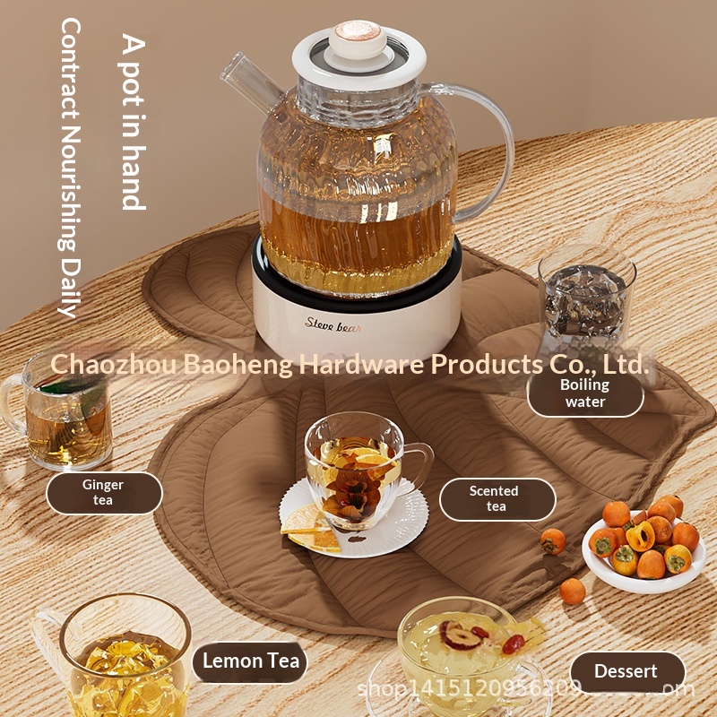 Universal 110V/220V Pure Glass Tea Kettle – No Coating Health Pot Flower Tea Brewer & Stew Cooker Travel Office