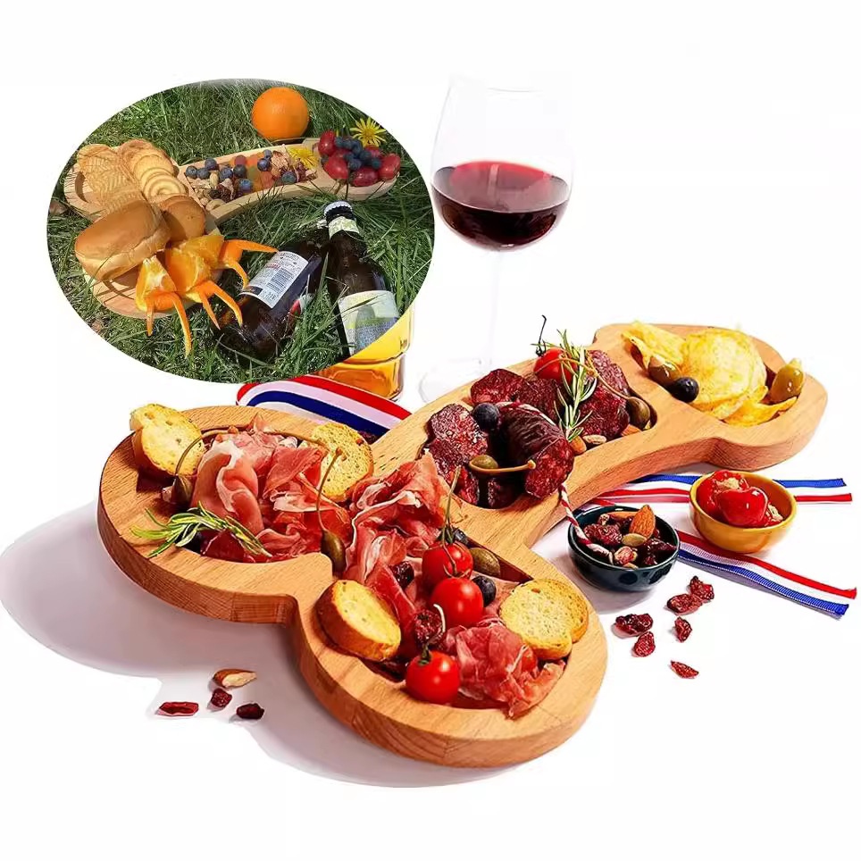 Wooden Tray Creative Fun Home Fruit Dessert Plate Party Funny Solid Wood Ornaments Plate Snack Plate