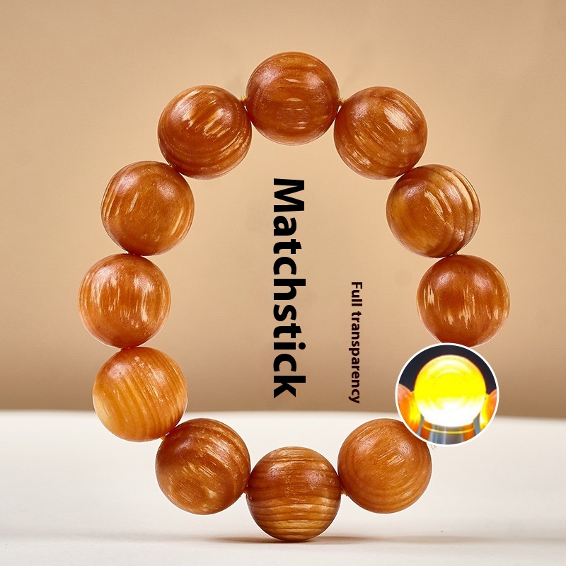 Shun Grain Full Oil Blood Dragon Wooden Bracelet Light Northeast Aloes Pine Nuts Amber Beads Men's And Women's Jewelry Price