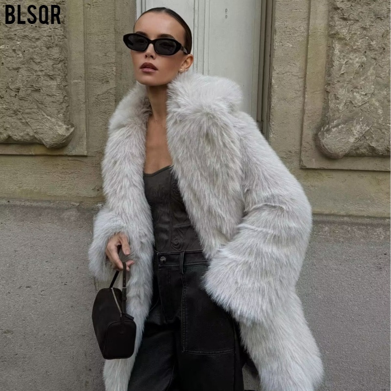 Women's Artificial Fur Warm Mid-Length Coat Thick Coat