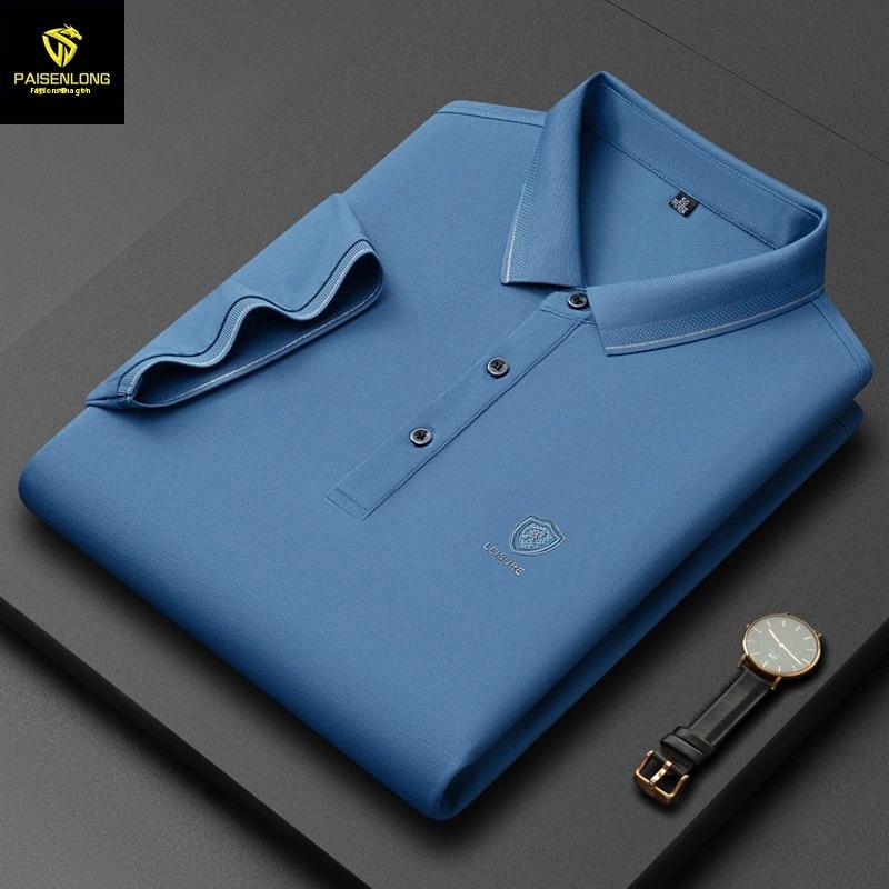 Paisonlong Short-sleeved Polo Shirt Youth Summer Style Lapel Solid Color Business Casual Fashion Short-sleeved T-shirt Men