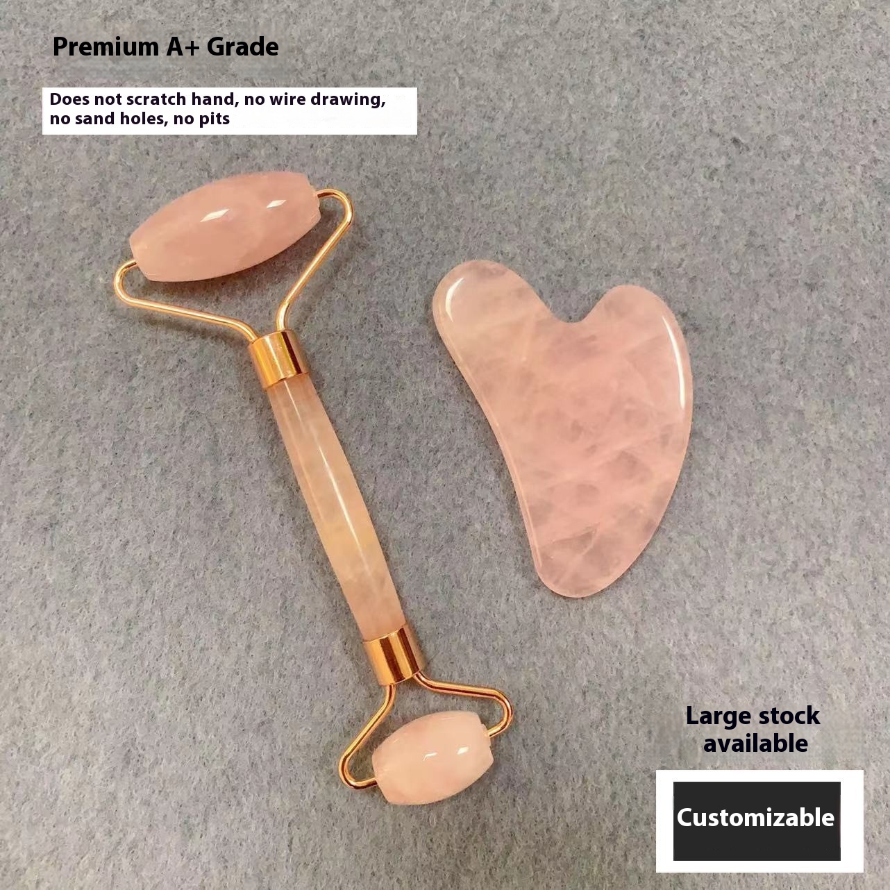 Natural Jade Powder Crystal Roller Double-headed Powder Crystal Jade Roller Massager Powder Crystal Scraping Facial Massage Stick