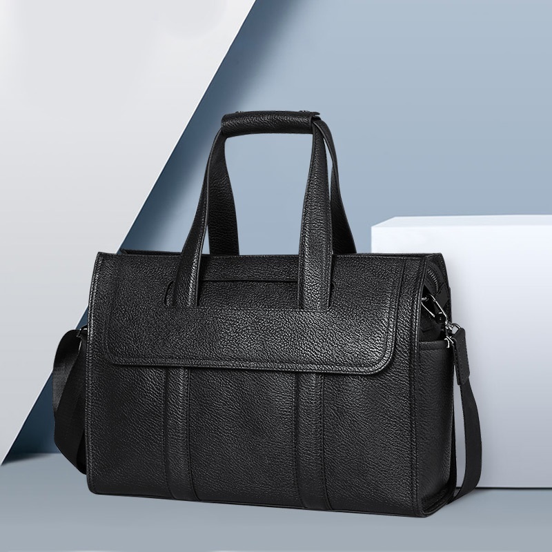 Men's Bag Genuine Leather Men's Handbag Top Layer Cowhide Computer Bag15.6 Inch Business Large Capacity Briefcase Bag