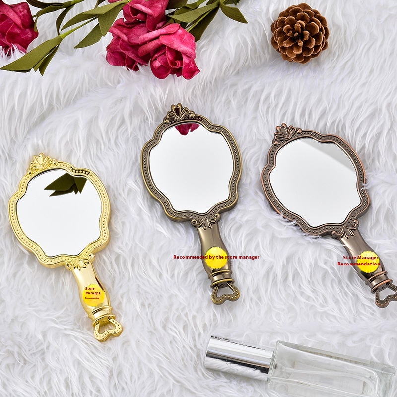 Beauty Salon Makeup Mirror Handheld Mirror Princess Mirror Makeup Mirror Portable Handheld Mirror Small Mirror