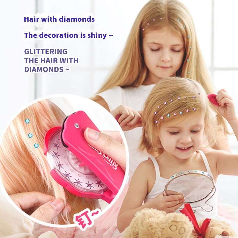 Blingbling Magic Nail Drill Girl Hair Sticker Drill Makeup Hair Braiding Machine Salon Toy