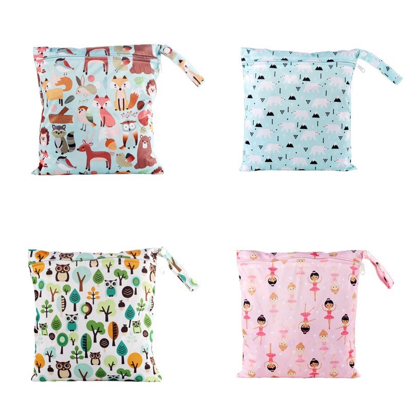 Double Zipper Waterproof Bag Sanitary Napkin Storage Bag Style Cosmetic Bag Mommy Bag Multifunctional Diaper Storage Bag