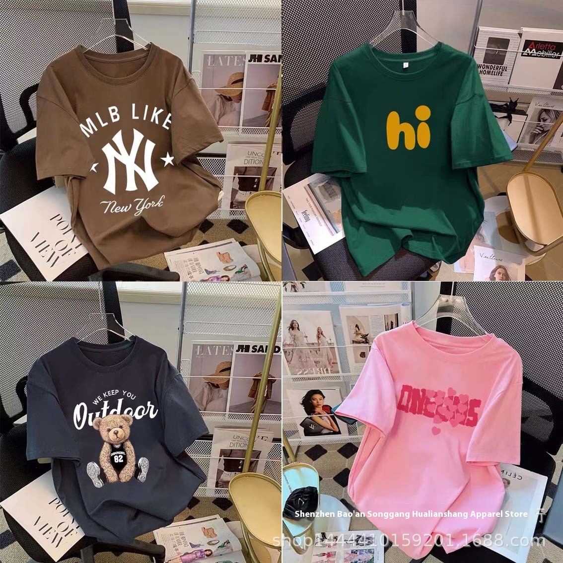 Summer Large Size Women's Short Sleeve T-shirt Joker Top 1688 Stall Loose Half Sleeve