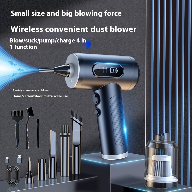 Digital Dust Blower50000 RPMBlowing And Suction Integrated Handheld Air Pumping Vacuum Computer Case Wireless Dust Blower