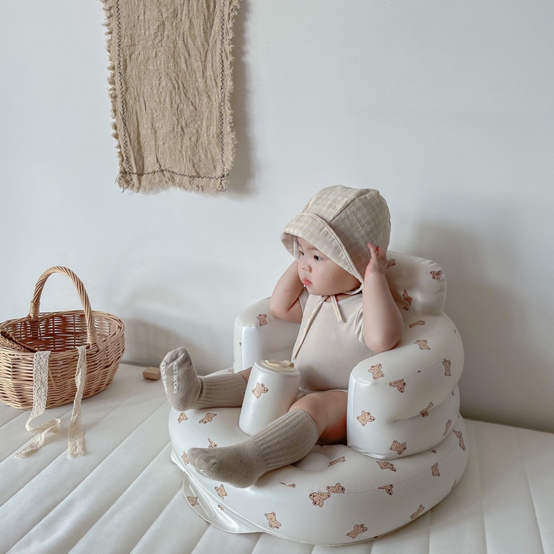 Baby Inflatable Sofa Seat Children's Bath Inflatable Cushion Portable Baby Cushion Baby Learning Chair