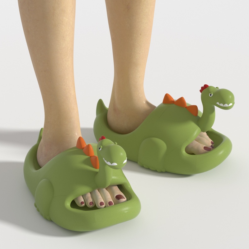 Spring And Summer Cartoon Cute Dinosaur Slippers For Women Dormitory Indoor Home EVAThick Bottom Shit Feeling Sandals