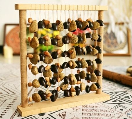 Fruit Shell Shake Bell Tone Bundle Fruit Wind Bell Black Fruit Row Bell Tone Therapy Musical Trument Desktop Decompression Relaxation Ornaments