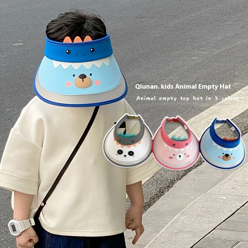 Qiunan Children's Sun Hat Summer Korean Version Cartoon Baby Hat Boy Girl Empty Top Sun Hat
