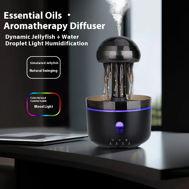 Raindrop Aroma Diffuser Dynamic Jellyfish Humidifier Office Desktop Home Mute Bedroom Large Capacity Fog Diffuser