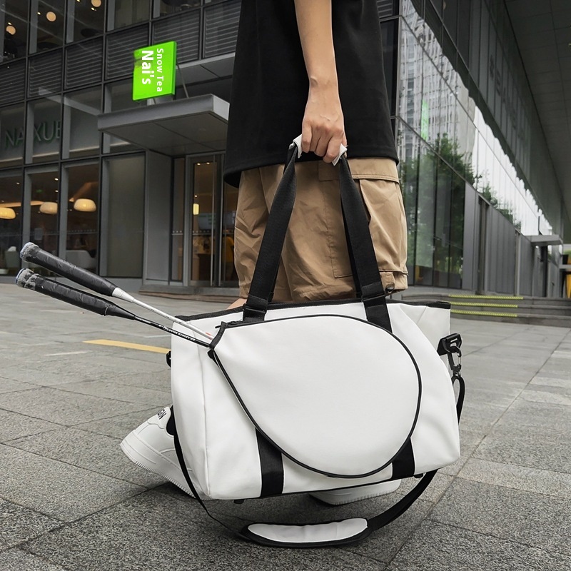 Badminton Racket Bag Large Capacity Women's Crossbody Bag Sportswear Clothes Tennis Bag Men's Portable Sports Fitness Bag