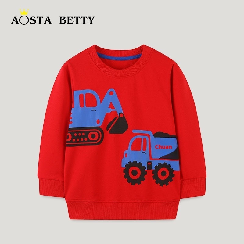 23 Autumn Boy Sweatshirt European And American Style Children's Cartoon Print Long-sleeved Bottoming Shirt One Piece Dery