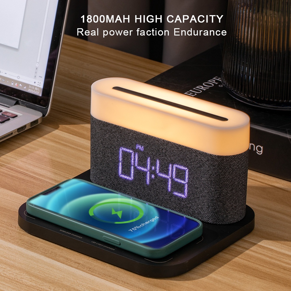Hot-selling Three-in-one Magnetic15 WFast Charging Wireless Charging Touch Infinite Dimming Night Light LEDTime Screen Alarm