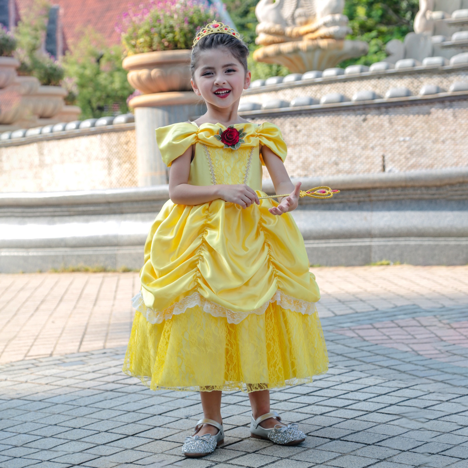 Halloween Costume Film And Television-action Version Of Beauty And The Beast Belle Princess Dress Cosplay Snow White