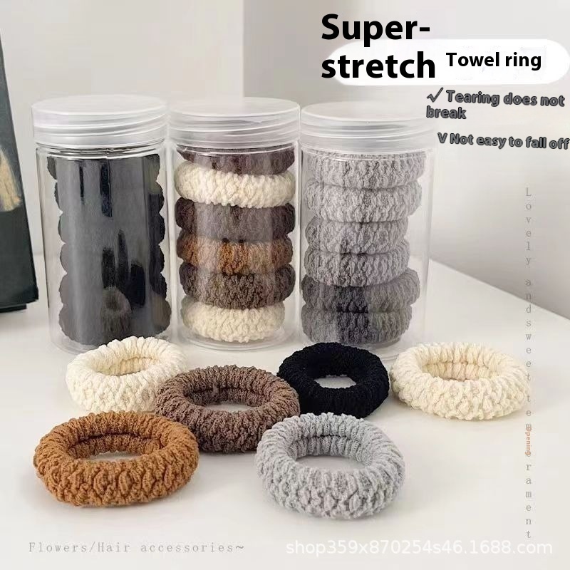 Popular Simple Black Brown Thick Hair Rope Small Rubber Band Hair Band Female Tie Hair Rope Headdress Seamless High Elasticity