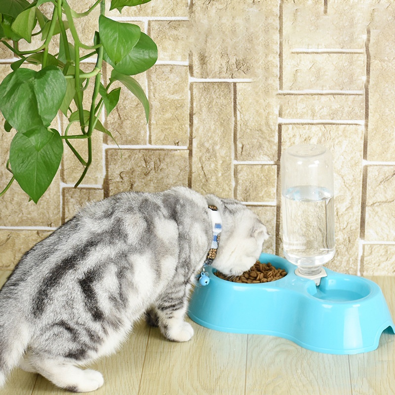 Automatic Drinking Water Feeding Plastic Double Bowl Feeding Water Bowl Dog Bowl Dog Food Bowl Cat Rice Bowl Pet Supplies