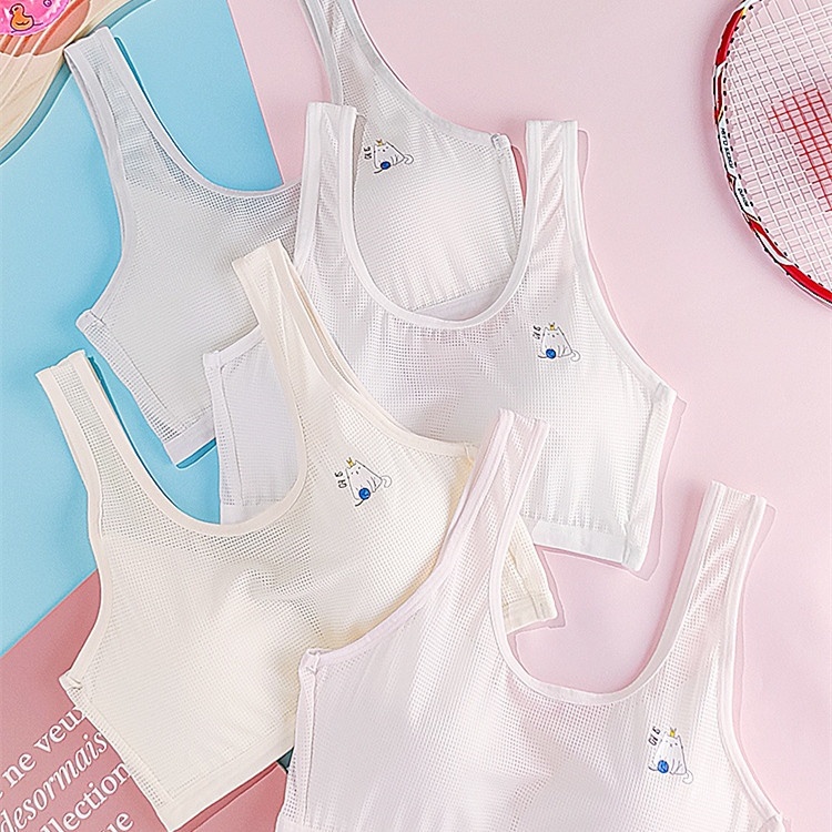 Mo Linglong7707# Girls' Developmental Period Girls' Underwear Junior High School Students' Wireless Bra Sports Vest