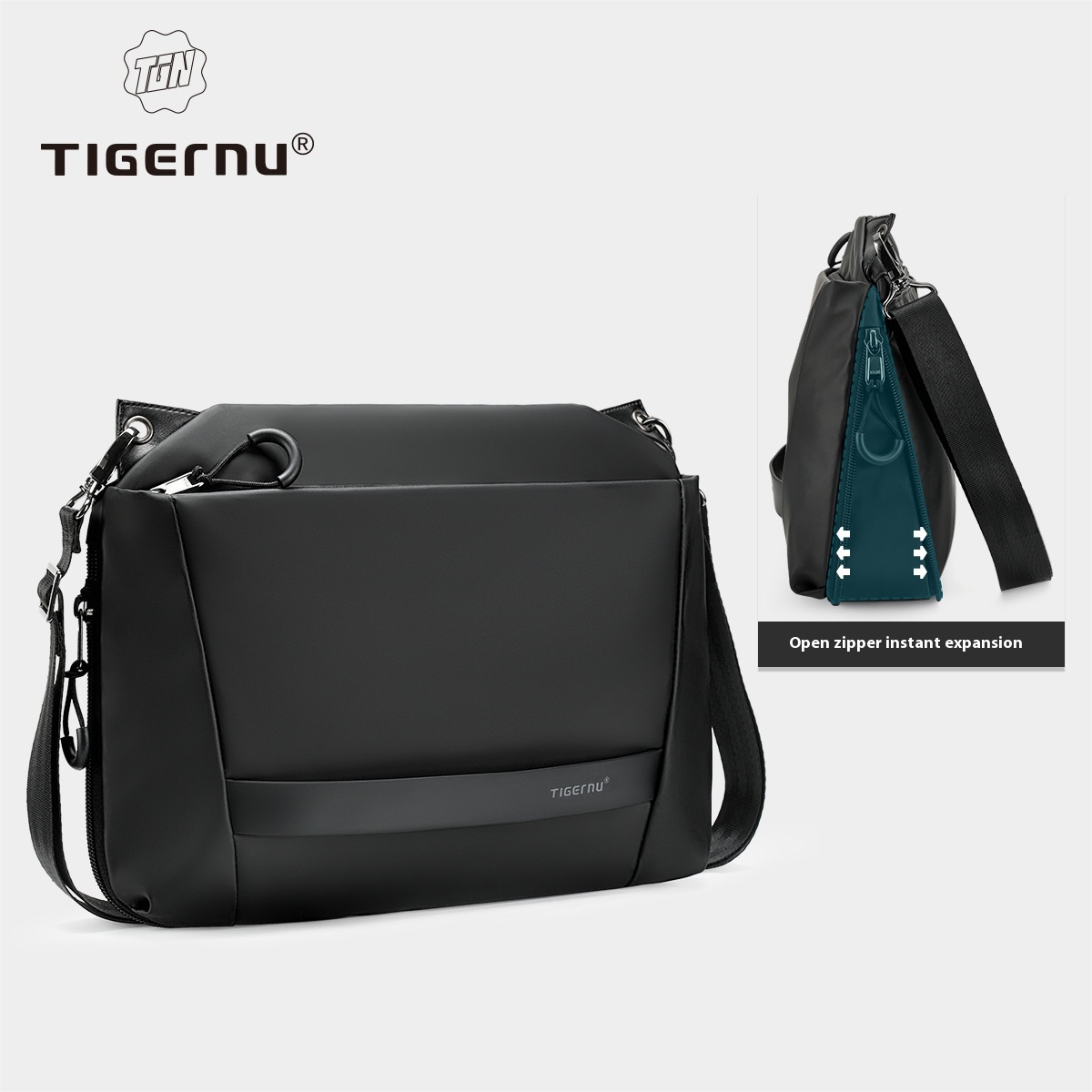 Tigernu Men's Messenger Bag Japanese Styley Functional Men's Shoulder Bag Waterproof Lightweight Sports Men's Bag